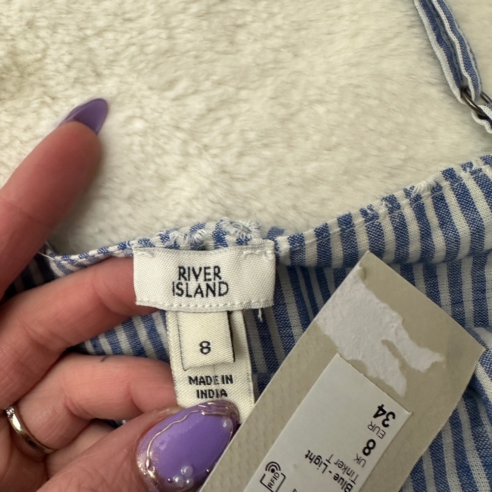 River island eyelet stripe Bralette and shorts set - Picture 5 of 10